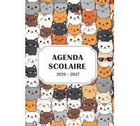 Agenda Scolaire 2026 2027 Chats: Planificateur de Mission Quotidien avec Petits Félins Adorables | Cahier de Textes pour Élève de Septembre à Juillet | Organisateur Miaou