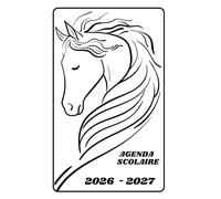 AGENDA SCOLAIRE 2026 2027 - CHEVAL BLANC: Calendrier journalier 2026 2027 | 1 jour par page | planificateur pour élève, élémentaire, collégien, lycée et étudiant | Couverture animaux