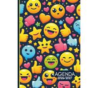 Agenda scolaire 2026 2027 emoji: année scolaire 2026-2027, couverture emoji gamer kawai , deux jours par page, Etudiant Collège et Lycée pour fille ou garçon