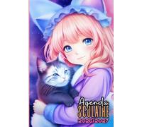 Agenda Scolaire 2026-2027 Fille: Manga, 1 jour par page A5, planificateur organiseur journalier, pour étudiant primaire, collège, lycée - couverture fillette et chat