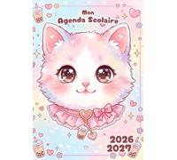 Agenda Scolaire 2026 2027 Fille: Primaire ( Chatte ) Journalier Un Jour Par Page en Français | pour École : CP, CE1, CE2, CM1, CM2 | Cadeau Enfant 6, ... Format a5 | Couverture Souple Sans Spirale.