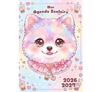 Agenda Scolaire 2026 2027 Fille: Primaire ( Chienne ) Journalier Un Jour Par Page en Français | pour École : CP, CE1, CE2, CM1, CM2 | Cadeau Enfant 6, ... Format a5 | Couverture Souple Sans Spirale.
