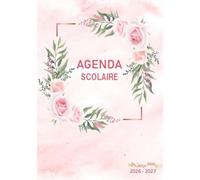 Agenda scolaire 2026 2027: Fleur | Organiseur pour fille, Étudiants Collège, Lycée - Planificateur Journalier 1 Jour Par Page