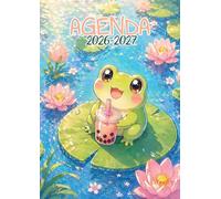 Agenda Scolaire 2026-2027: Grenouille Kawaii | Journalier (une page par jour) | 12x17 cm | Sept 2026 - juil 2027 | Filles & garçons au primaire ou au collège | Animaux manga mignons & cute | Français