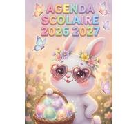 Agenda Scolaire 2026 2027 Lapin Kawaii: Planificateur de Mission Quotidien avec Petit rongeur Mignon | Cahier de Textes pour Élève de Septembre à Juillet | Organisateur Oreilles