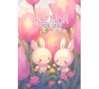 Agenda Scolaire 2026-2027: Lapins Kawaii | Journalier (une page par jour) | 12x17 cm | Sept 2026 - juil 2027 | Filles & garçons au primaire ou au collège | Bébés animaux mignons & cute | Cutie