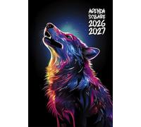 Agenda Scolaire 2026 2027 Loup: Planificateur Bi-journalier, Organisateur de Sept 2026 à Juil 2027, Planner Ado Garçons, Thème Animaux