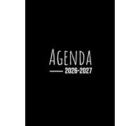 Agenda Scolaire 2026 2027: Noir | Bi-journalier (deux jours par page) | 15x21 cm | Format A5 | Sept 2026 - juil 2027 | Léger, simple & pas cher | Etudiant | Collège et lycée | Pour filles & garçons
