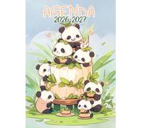 Agenda Scolaire 2026-2027: Panda Kawaii | Journalier (une page par jour) | 12x17 cm | Septembre 2026 - juillet 2027 | Filles au primaire ou au collège | Animal, animaux mignons & cute | Manga