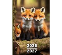 Agenda Scolaire 2026 2027 Renard: Garçon et fille, 1 jour par page A5, organiseur journalier étudiant primaire, collège, lycée