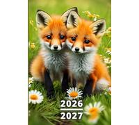 Agenda Scolaire 2026 2027 Renard: Garçon et fille, 1 jour par page A5, organiseur journalier étudiant primaire, collège, lycée