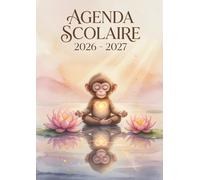 Agenda Scolaire 2026 2027 Singe: Planificateur de Mission Quotidien avec Petit Primate Rigolo | Cahier de Textes pour Élève de Septembre à Juillet | Organisateur Jungle