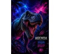 Agenda Scolaire 2026-2027 T-Rex Néon: Journalier 1 jour par page | Cahier de texte A5 bilingue Français-Anglais | Primaire & collège | Garçon | ... scolaire pour les passionnés de dinosaures