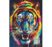 Agenda scolaire 2026 2027: Tigre - Une page par jour en petit format 12x17 cm pour les élèves de CM1, CM2, collège et lycée fans d'animaux sauvages
