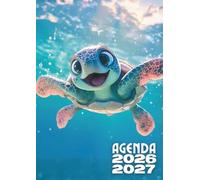 Agenda Scolaire 2026 2027 Tortue Kawaii: Planificateur de Mission Quotidien avec Petit Reptile Mignon | Cahier de Textes pour Élève de Septembre à Juillet | Organisateur Carapace