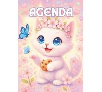 Agenda scolaire A COLORIER Kawaii Chat: Journalier 1 jour par page avec des coloriages kawaii | 12x17 cm | enfant 7 ans 8 ans 10 ans | Primaire pour ... Collège 6eme 5eme, 4eme | Rose Bleu Pastel