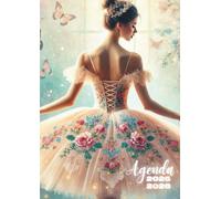 Agenda Scolaire Ballerine: Journalier, une Page par Jour | De Septembre à Juillet | 12x17 cm, Format Standard | Ecole Primaire, Collège, Lycée, ... Classique, Danseuse, Papillons, Fleurs, Rose