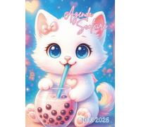 Agenda Scolaire: Chat Kawaii, Format Standard 12x17cm | journalier 1 Page Par Jour | Étudiant, Lycée, Collège, Primaire, CP, CE1, CE2, CM1, CM2 Pour la Rentrée Scolaire | Pour Fille ou Garçon