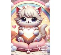 Agenda Scolaire Chat Kawaii: Journalier, une Page par Jour | 12 x 17 cm | de Septembre à Juillet | Pour Ecole Elémentaire, Collège, Lycée, Université, ... Pour fille, Adolescent | Kawaii Chaton Mignon