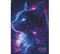 Agenda Scolaire Chat: Un Jour par Page, Journalier | 12x17 cm, Format Standard, De Septembre à Juillet | Organisateur, Planificateur Scolaire, ... Chat dans les Etoiles, Galaxie, Félin, Animal