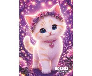 Agenda Scolaire: Chat | Une Page par Jour, Journalier | Format Standard, 12 x 17 cm | De Septembre à Juillet | Pour Ecole Primaire, Collège, Lycée, ... | Chaton, Animaux Mignons, Chat Kawaii