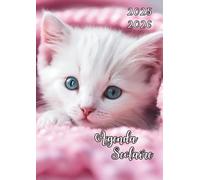 Agenda Scolaire chaton: Thème animaux chats pour enfants, élèves de primaire CP, CE1, CE2, CM1, CM2, collège et lycée. Une page par jour pour écrire les devoirs, journalier. Format standard 12 x 17 cm