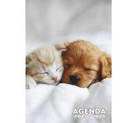 Agenda scolaire chiot, chaton et coloriage: Fille, garçon, enfant, Journalier 1 jour par page | Petit format Standard de 12x17, léger et compact, 280 ... de Septembre à Juillet | chat, chien mignon