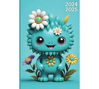 Agenda Scolaire Couleur: Avec jeux éducatifs | Lignage Seyès | Semaine sur 2 pages | Format cahier | Ecole Primaire CP CE1 CE2 CM1 CM2 | Pour fille et garçon | Thème Monstres Mignons - Bleu
