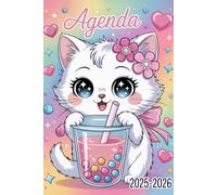 Agenda Scolaire Fille Chat: Pratique avec Beaucoup d'espace pour noter de Septembre à Juillet Etudiant Primaire, Collège, Lycée, CP, CE1, CM1 et CM2 Petit Format A5