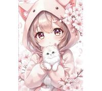 Agenda scolaire fille manga animé, chaton kawaii: Journalier (une page par jour) | 12x17 cm | Primaire, collège, lycée & étudiant | Enfant, Garçon & ... | chibi, sakura, cerisier en fleur du Japon