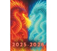 Agenda Scolaire Garçon: Dragon | UN JOUR PAR PAGE | 12 x 17 cm Format Standard Primaire, Collège, Ado, 6ème 5ème 4ème 3ème | Lycée, Université | Thème ... cm1 cm2 | Flammes, Feu, Fantasy, Bleu, Orange