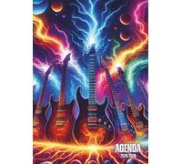 Agenda scolaire guitare électrique: Journalier, 1 jour par page, format pratique 12x17cm de Septembre à Juillet | Collège, lycée, étudiant, primaire (CM1, CM2) - 1 page par jour | Musique, Galaxie