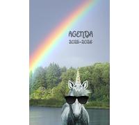 Agenda scolaire journalier 2025-2026-Licorne-Forêt - Arc en ciel - Monde imaginaire - Féerie (12.85x19.84 cm) 1 page par jour