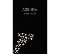 Agenda scolaire journalier 2025-2026-Origami - Oiseau - Pliage papier- Fond noir (12.85x19.84 cm) 1 page pour 2 jours