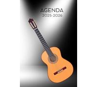 Agenda scolaire journalier 2025-2026 - Thème Musique - Guitare - Musicien - Son (13.34x20.32 cm) 1 page par jour