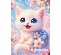 agenda scolaire kawaii chat: Journalier 1 jour par page avec des illustrations kawaii à colorier | 12x17 | enfant 7 ans, 8 ans, 10 ans | Primaire, ... 4eme | Rose Pastel Papillon Cute Coloriages