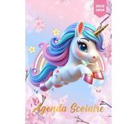 Agenda Scolaire Licorne: Organisateur et Planificateur Journalier - 1 Jour Par Page avec Heure | Format A5
