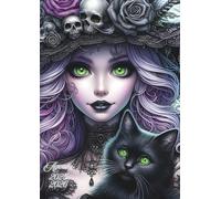 Agenda scolaire manga animé: Journalier (une page par jour) | 12x17 cm | Format standard | Collège et lycée | De Septembre à Juillet | Adolescent fille, étudiant | Sorcière, chat, kawaii