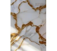 Agenda Scolaire Semainier A5 Horizontal: 1 semaine sur 2 pages - Marbre Blanc et Or - Petit Format En Francais - Sans Spirale - Couverture Souple - ... Primaire, College, Lycee, et Université.