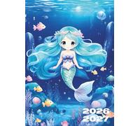 Agenda Scolaire Sirène: Journalier, une page par jour, en français, univers marin féerique pour filles et enfants rêveurs