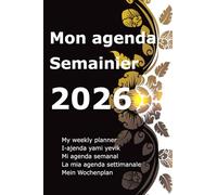 Agenda Semainier 2026 -1 Semaine sur 2 Pages- Janvier à Décembre- Dimension 16 x 24 cm- Organisation Hebdomadaire Professionnelle et Personnelle ... le travail, le bureau et la vie quotidienne