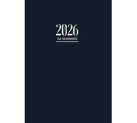 Agenda Semainier 2026 A4: Planificateur Professionnel | 1 Semaine sur 2 Pages | 12 Mois du 1er Janvier au 31 Décembre | Coloris Bleu Nuit