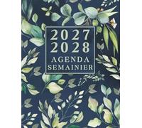Agenda Semainier 2027-2028: 1 Semaine sur une Page A4 | Organisateur Pratique de 1 Janvier 2027 à 31 Décembre 2028 | Théme: Fleurs simples |