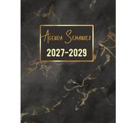 Agenda Semainier 2027-2029: 1 Semaine sur une Page A4 | Organisateur Pratique de 1 Janvier 2027 à 31 Décembre 2029 | Théme: Noir et Doré |