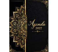 Agenda Semainier 2027: Organiseur A4 Noir pour Professionnels, 1 Semaine sur 2 Pages avec Créneaux Horaires et Calendrier Mensuel, 12 Mois, en Français, 150 Pages.