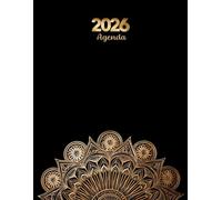 Agenda Semainier Mandala: Planificateur Hebdomadaire Avec Heures | Grand Format A4 |1 semaine sur deux pages | Français | Noir & Or