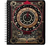 Agenda semanal 2026 con espiral "Waiting For The Night", diseño gótico inspirado en el tarot de brujería, tapa dura envolvente, 7 x 9 pulgadas