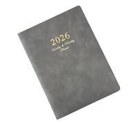 Agenda semanal 2026 con páginas fechadas y 6 anillas recargables, cubierta de piel para agenda académica 2026 para programar diario de viaje