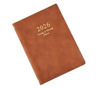 Agenda semanal 2026 con páginas fechadas y 6 anillas recargables, cubierta de piel para carpeta 2026, planificador académico para programar cuaderno de escritura creativa