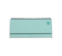Agenda semanal 2026 de mesa, 13 x 30 cm, espiral, color Tiffany